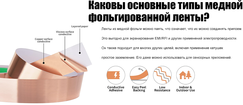 Каковы основные типы медной фольгированной ленты?